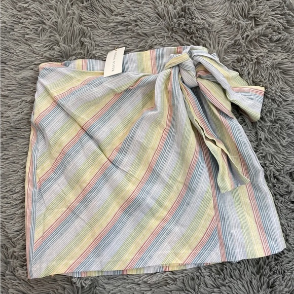 Anthropologie Moon River Medium Linen Rainbow Wrap Skirt NWT - Picture 2 of 5